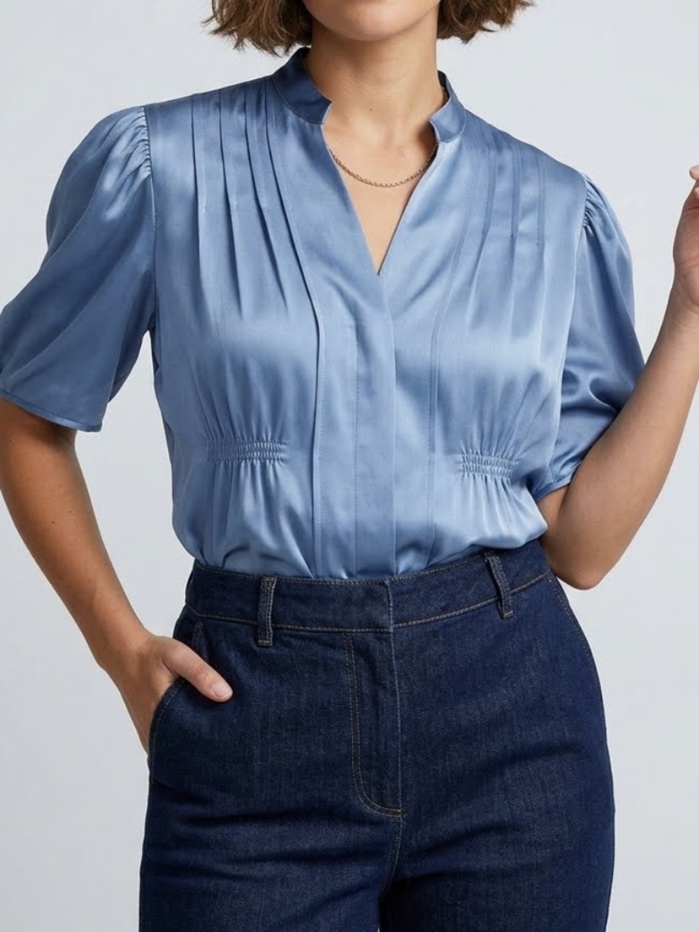 VINTAGE 90’s Patrick Christopher Silk Puff Sleeve Blouse Size 12